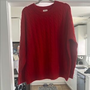 Red Cable Knit Sweater